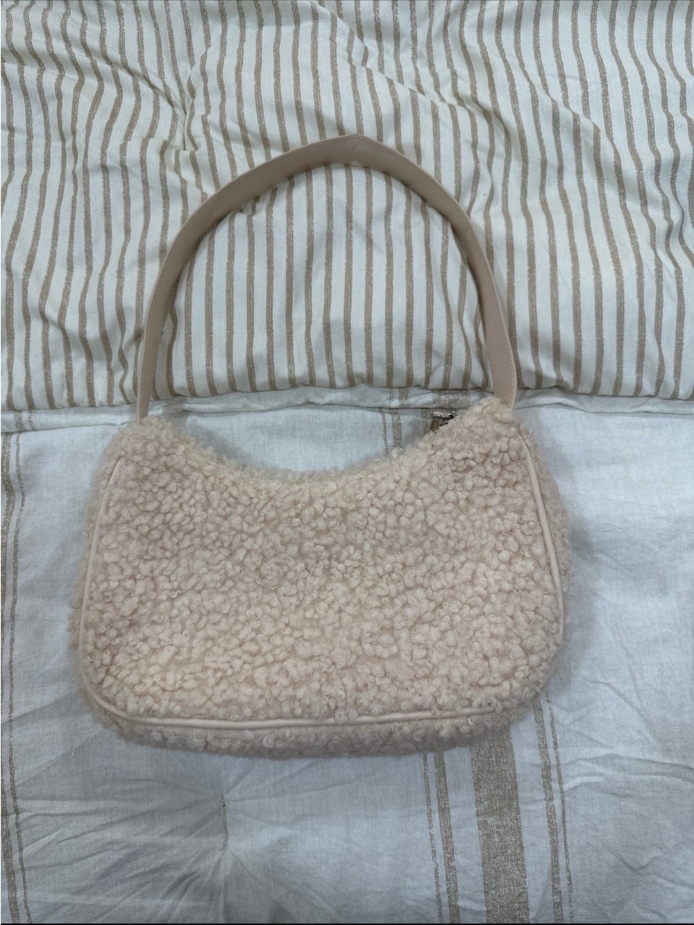 H&M Cream Sherpa Mini Shoulder Bag